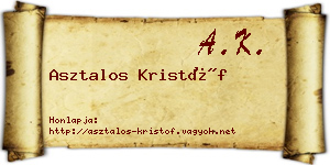 Asztalos Kristóf névjegykártya
